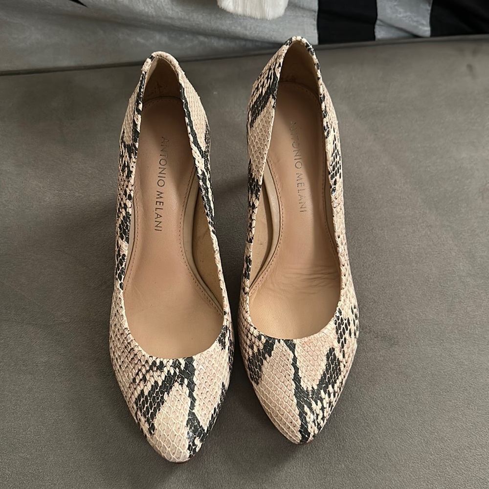 SNAKEPRINT HEELS- never worn.